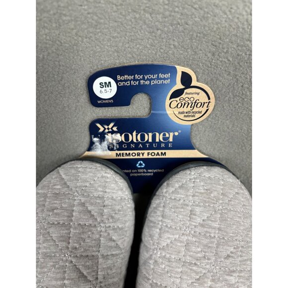 Isotoner Womens Memory Foam Quilted Jersey Bridget Comfort Hoodback S/M 6.5-7 - Picture 5 of 8